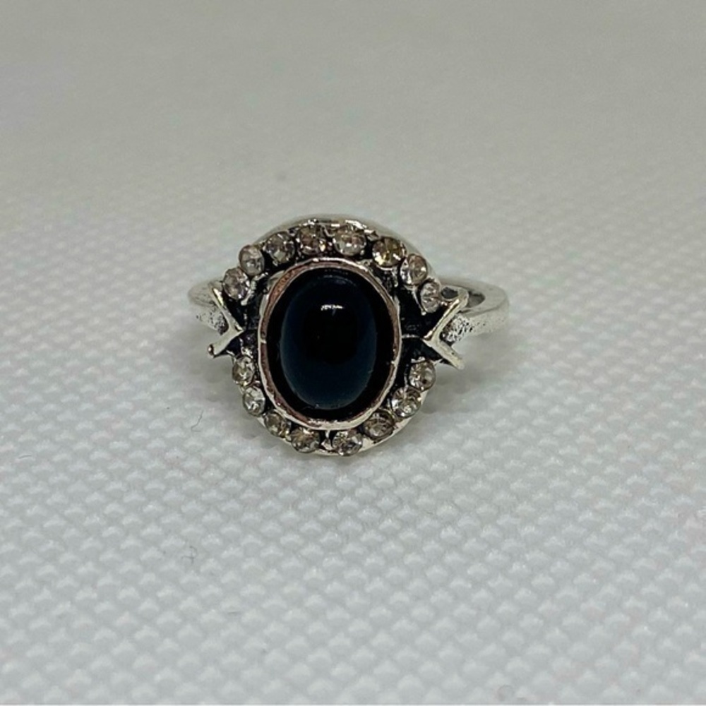 Silver And Black Onyx Ring